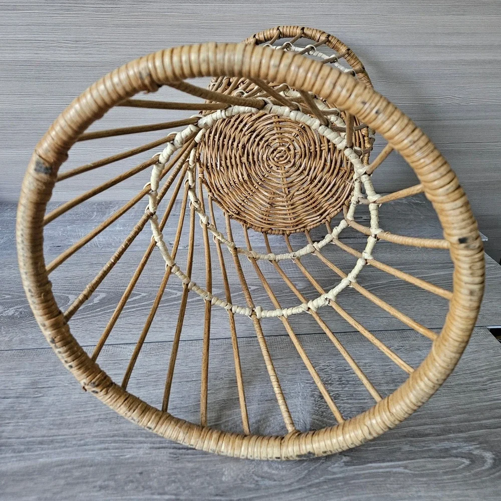 Vintage Rattan Wicker Plant Stand 23